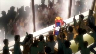 【エロアニメ】「公開まんこ..恥ずかしいよー私変態だ」公衆の面前でオナニーショーが実行される!写真撮られて・・盛り上がる会場