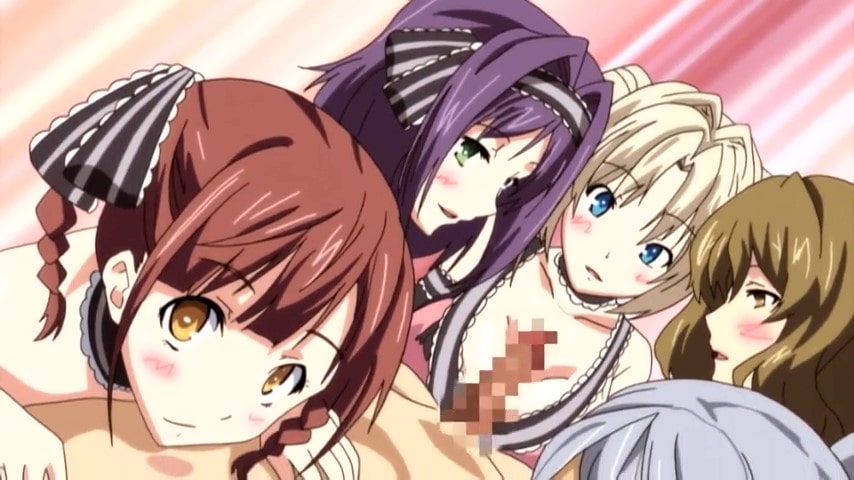 【エロアニメ】ハーレムタイム「わぁ-素敵大きい！私たちにお任せ下さい！気持ち良くして差し上げます！」