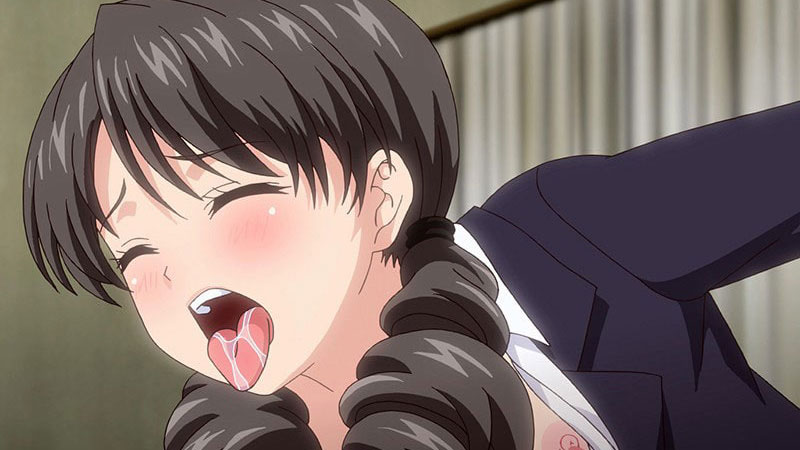 【エロアニメ】ロリっ子大家さんのスーツ姿に大興奮！後ろからガンガン突かれてアへ顔が止まらない！