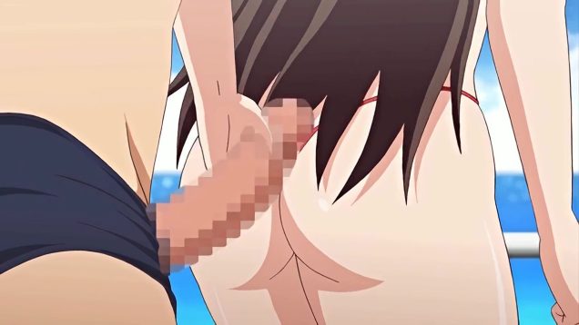 【エロアニメ】ナイスバディJK「ダメっですったら..んっそこっ♡センセイ！」・・ここスゴイですよ！きわどい水着でフル勃起不可避！