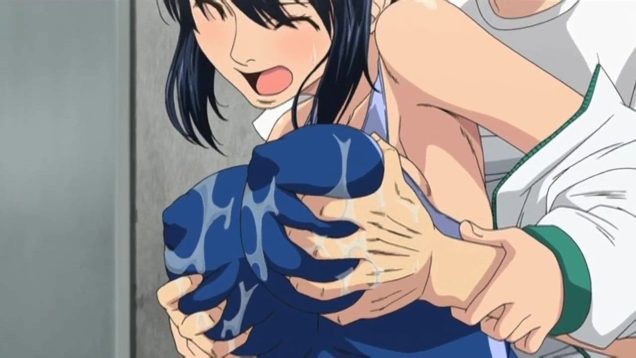【エロアニメ】「ちょっと..見るだけじゃなかったの？」触らないとは一言もいってないですよ？競泳水着に大大大興奮の彼、思わず胸を鷲掴み！