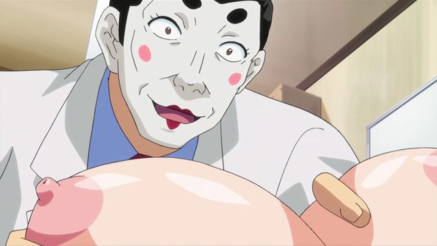 【エロアニメ】「これはあくまでも、触診ですよ！奥さん！」夫がそばで見守るなか、闇医者で生粋のおじゃる系で４５歳、脇目もふらずにもみまくる！