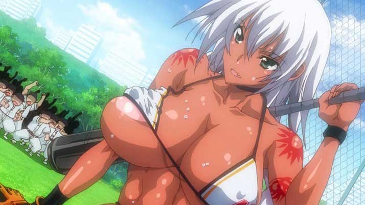 【エロアニメ】銀髪褐色助っ人参上！金髪巨乳ピッチャーとバージンをかけて勝負！？