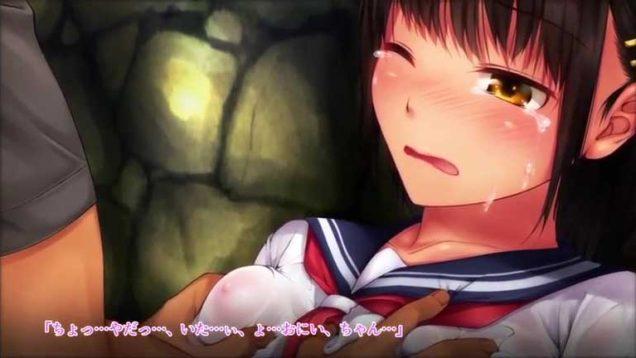 【モーションアニメ】「いた..い、よ..おにい、ちゃん」水に濡れたセーラー服、スケスケおっぱいに手を伸ばしていたバカ兄