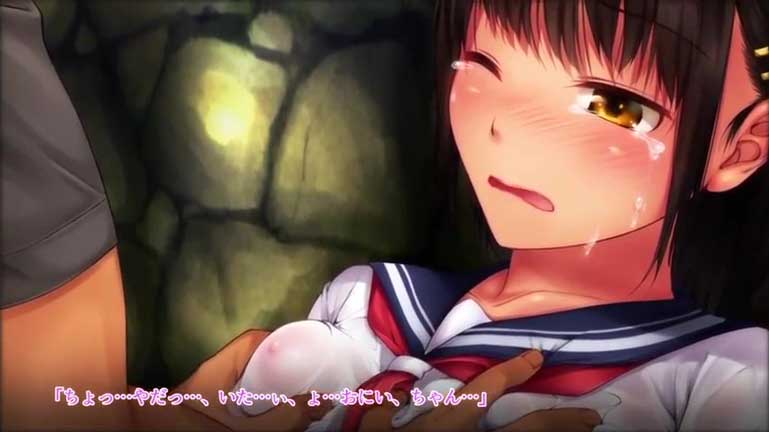【モーションアニメ】「いた..い、よ..おにい、ちゃん」水に濡れたセーラー服、スケスケおっぱいに手を伸ばしていたバカ兄