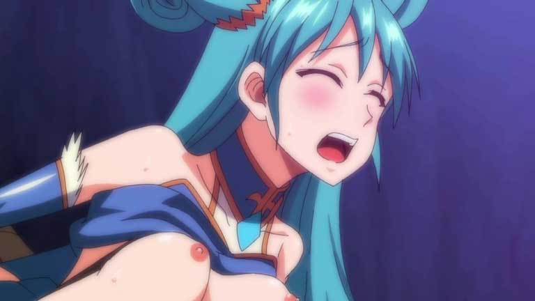 【エロアニメ】美少女ヒロイン「マンコとアソコ..ゴリゴリこすれてるぅ」メデューサのふたなりペニスに穴を犯されちゃう！
