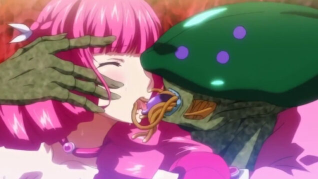 【エロアニメ】閲覧注意！魔法少女に都合の良い幻覚を見させて魔獣を孕ませやすくするため口移しで体液を飲ませちゃう！