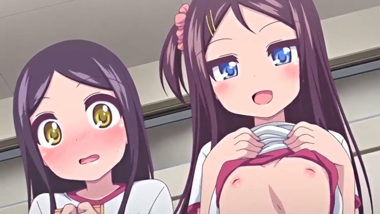【エロアニメ】ほらほら♪つるぺたなおっぱいだぞー♪見せつけてくる無邪気なこども！エロいです！