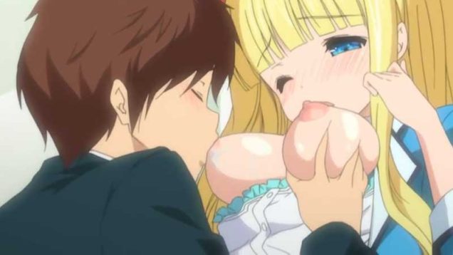 【エロアニメ】彼氏マネージャーの肉棒にちょっかいだしてるところを目撃してしまう彼女、嫉妬して怒っている姿が可愛くてそのままエッチに突入！