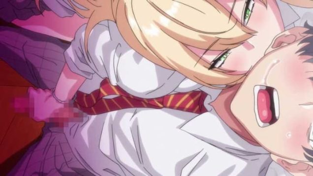 【エロアニメ】金髪ギャルに弱みもちんぽも握られる！編入してきたらクラスに男子が僕しかいなくて、みんな無防備してるからいろいろ目に入って勃起してたら..♥