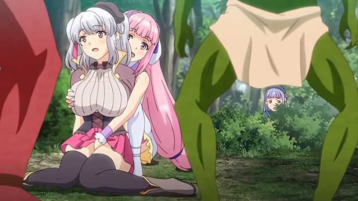 【エロアニメ】(色々突っ込みどころあるけどww)レズ行為中にゴブリンの群れにいつの間にか囲まれてた見習い錬精術士とヤリチン美少年、ヤってる場合じゃない!