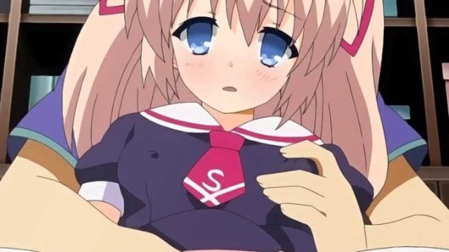 【エロアニメ】「お兄ちゃんが私で興奮してくれるなら凄く嬉しいの♥」制服の上からでもわかる乳首の勃起＆下着の上からワレメへ指先を食い込ませると少し感じる表情が可愛いw