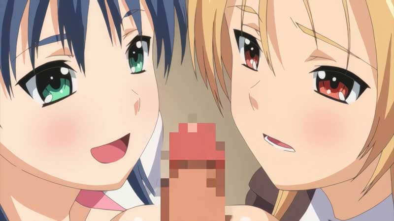 【エロアニメ】ご主人様のおちんちん暖かくて気持ちイイです♥なぜか人間に変身した2号ちゃんと競うように一緒にパイズリでご奉仕する二人！