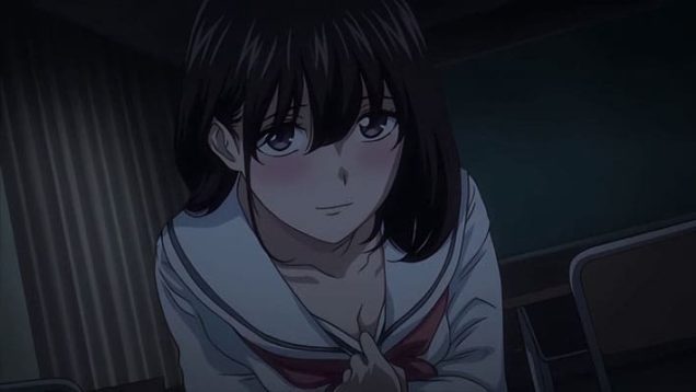 【エロアニメ】憧れの優等生JKを夜の繁華街で助けたら性欲旺盛な裏人格だと判明し…口封じと称して夜の学校で制服のまま濃厚な展開になっちゃう。