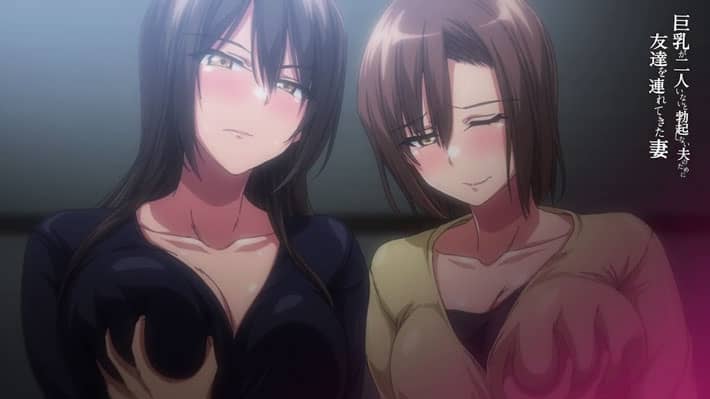 【４月新作エロアニメ】巨乳が2人いないと勃起しない夫のために友達を連れてきた妻 ＃1