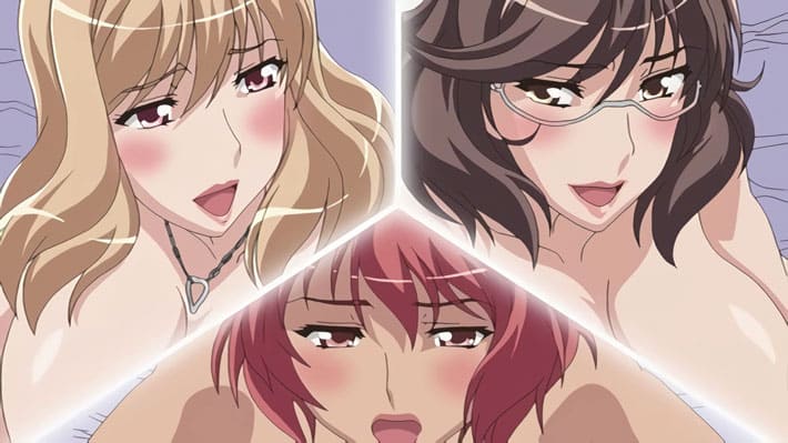 【エロアニメ】独り暮らしの青年に贈る究極の誕プレ…近所の美熟女3人が元ヤリマンの本性を現し童貞を奪い尽くす！全員で一人の男を中出し共有する淫らな性活。