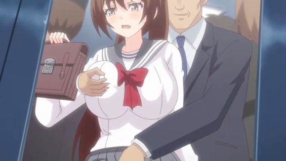 【エロアニメ】通学ラッシュの電車内でストッキング越しに乳首と秘部を執拗に擦られ声も出せず絶頂する変身ヒロインの屈辱通勤。