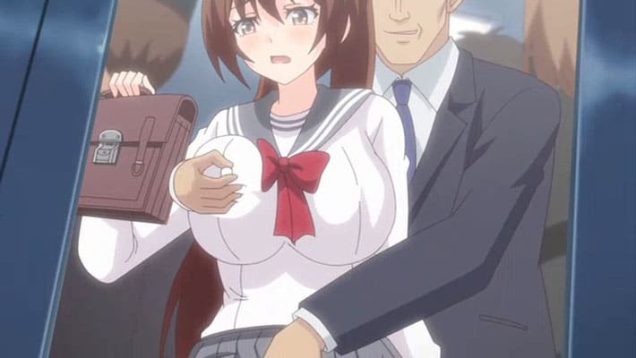 【エロアニメ】通学ラッシュの電車内でストッキング越しに乳首と秘部を執拗に擦られ声も出せず絶頂する変身ヒロインの屈辱通勤。